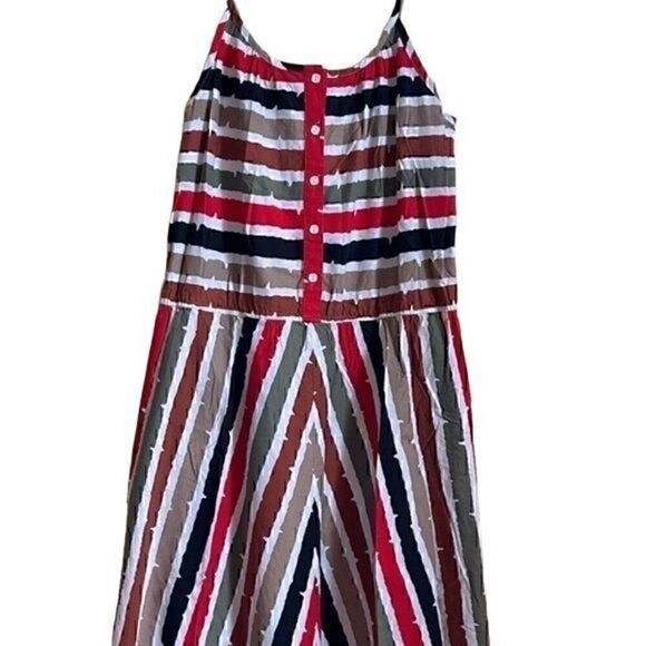 Vintage Jordache Striped Spaghetti Strap Midi Dress - Picture 3 of 5